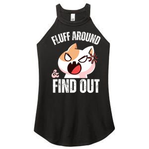 Fluff Around and find out Funny Sarcastic Cat Lady Women's Perfect Tri Rocker Tank