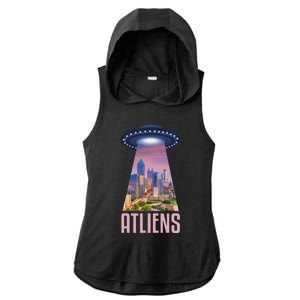 Funny Atliens Atlanta Al Novelty Ladies PosiCharge Tri-Blend Wicking Draft Hoodie Tank