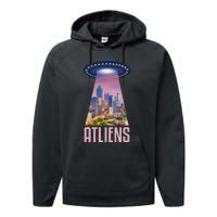 Funny Atliens Atlanta Al Novelty Performance Fleece Hoodie