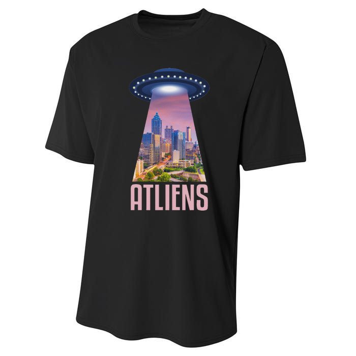 Funny Atliens Atlanta Al Novelty Performance Sprint T-Shirt