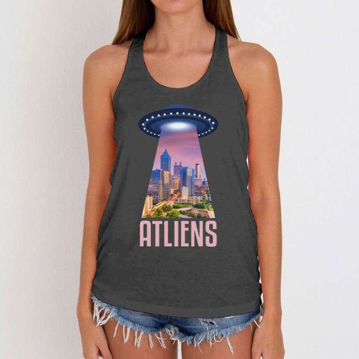 Funny Atliens Atlanta Al Novelty Women's Knotted Racerback Tank