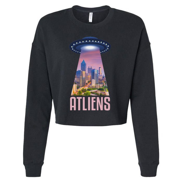 Funny Atliens Atlanta Al Novelty Cropped Pullover Crew