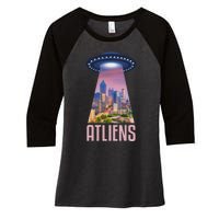 Funny Atliens Atlanta Al Novelty Women's Tri-Blend 3/4-Sleeve Raglan Shirt