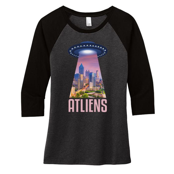 Funny Atliens Atlanta Al Novelty Women's Tri-Blend 3/4-Sleeve Raglan Shirt