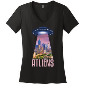 Funny Atliens Atlanta Al Novelty Women's V-Neck T-Shirt