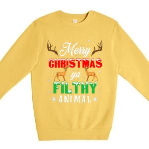 Funny Alone At Home Movies Merry Christmas You Filty Animal Premium Crewneck Sweatshirt