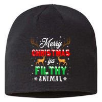 Funny Alone At Home Movies Merry Christmas You Filty Animal Sustainable Beanie