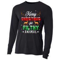 Funny Alone At Home Movies Merry Christmas You Filty Animal Cooling Performance Long Sleeve Crew