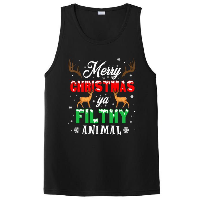 Funny Alone At Home Movies Merry Christmas You Filty Animal PosiCharge Competitor Tank