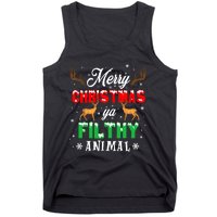 Funny Alone At Home Movies Merry Christmas You Filty Animal Tank Top