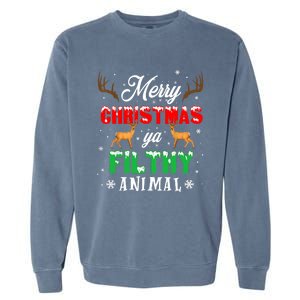 Funny Alone At Home Movies Merry Christmas You Filty Animal Garment-Dyed Sweatshirt