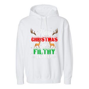 Funny Alone At Home Movies Merry Christmas You Filty Animal Garment-Dyed Fleece Hoodie