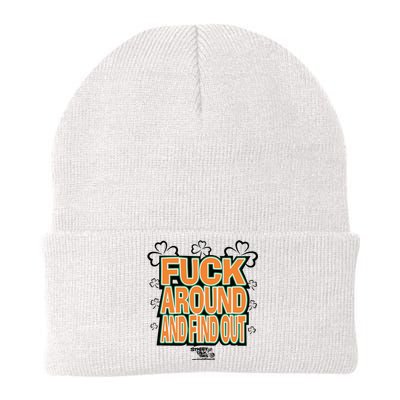 Fuck Around And Find Out Bitch ItS St.PatrickS Day Knit Cap Winter Beanie