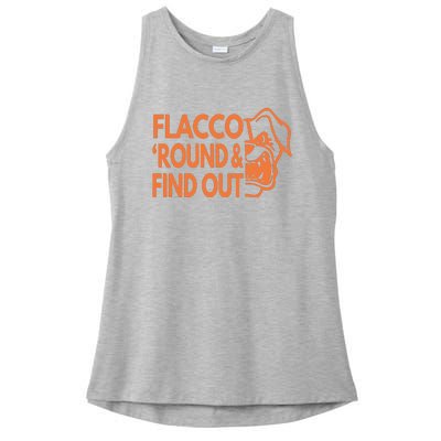 Flacco Around And Find Out Cleveland Ladies PosiCharge Tri-Blend Wicking Tank