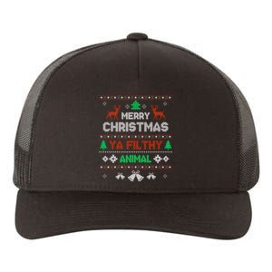 Funny Alone At Home Movies Merry Christmas You Filty Animal Yupoong Adult 5-Panel Trucker Hat