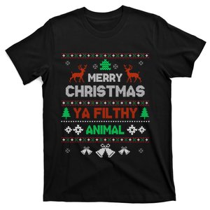 Funny Alone At Home Movies Merry Christmas You Filty Animal T-Shirt