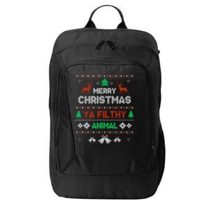 Funny Alone At Home Movies Merry Christmas You Filty Animal City Backpack