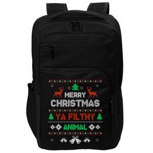 Funny Alone At Home Movies Merry Christmas You Filty Animal Impact Tech Backpack