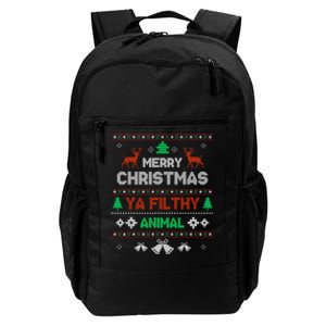 Funny Alone At Home Movies Merry Christmas You Filty Animal Daily Commute Backpack