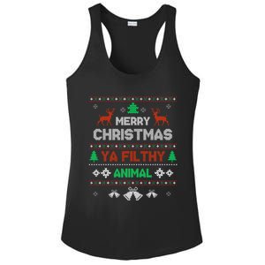 Funny Alone At Home Movies Merry Christmas You Filty Animal Ladies PosiCharge Competitor Racerback Tank