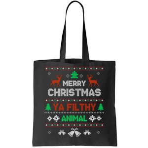 Funny Alone At Home Movies Merry Christmas You Filty Animal Tote Bag