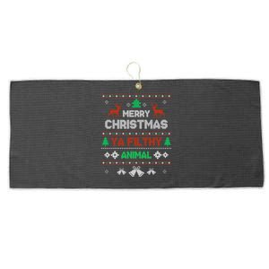 Funny Alone At Home Movies Merry Christmas You Filty Animal Large Microfiber Waffle Golf Towel