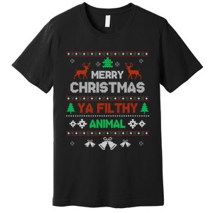 Funny Alone At Home Movies Merry Christmas You Filty Animal Premium T-Shirt