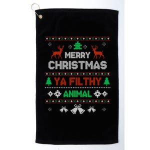 Funny Alone At Home Movies Merry Christmas You Filty Animal Platinum Collection Golf Towel