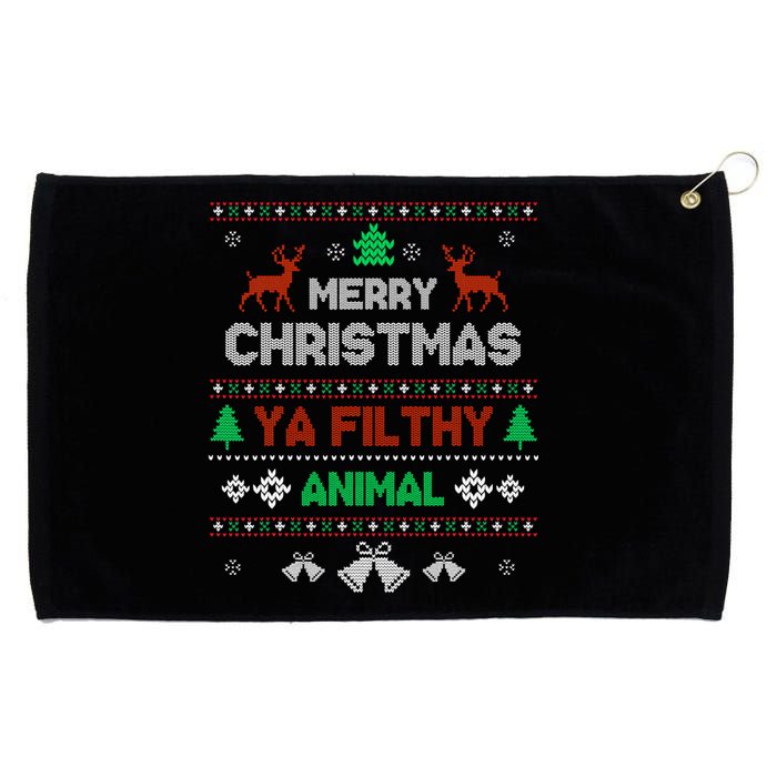 Funny Alone At Home Movies Merry Christmas You Filty Animal Grommeted Golf Towel