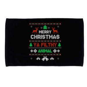 Funny Alone At Home Movies Merry Christmas You Filty Animal Microfiber Hand Towel