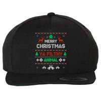 Funny Alone At Home Movies Merry Christmas You Filty Animal Wool Snapback Cap