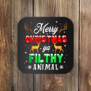 Funny Alone At Home Movies Merry Christmas You Filty Animal Coaster