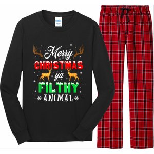 Funny Alone At Home Movies Merry Christmas You Filty Animal Long Sleeve Pajama Set