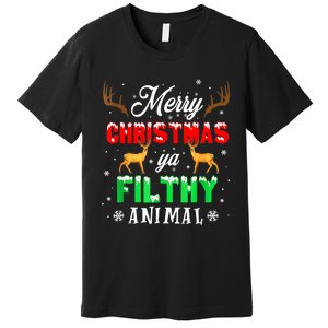 Funny Alone At Home Movies Merry Christmas You Filty Animal Premium T-Shirt