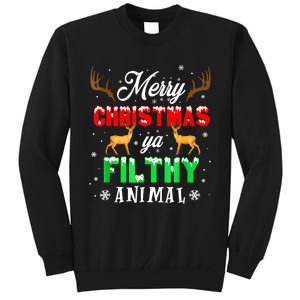 Funny Alone At Home Movies Merry Christmas You Filty Animal Tall Sweatshirt