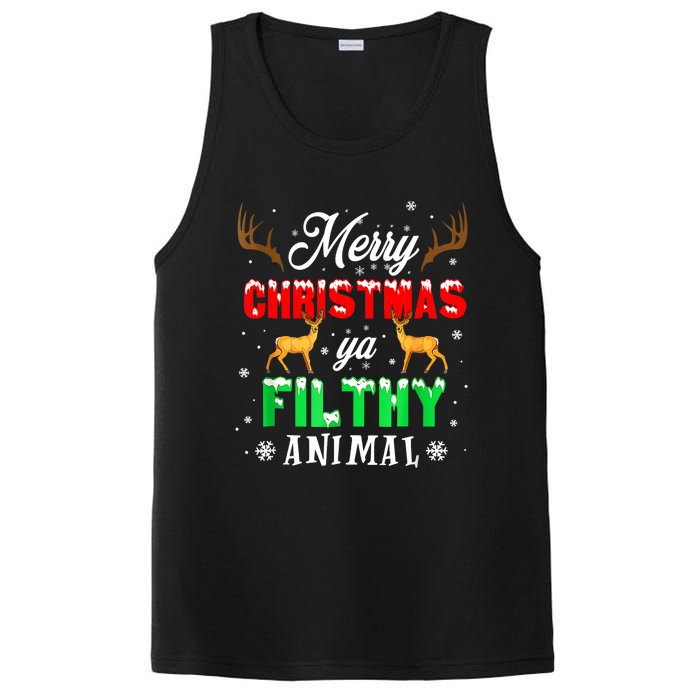 Funny Alone At Home Movies Merry Christmas You Filty Animal PosiCharge Competitor Tank