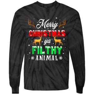 Funny Alone At Home Movies Merry Christmas You Filty Animal Tie-Dye Long Sleeve Shirt