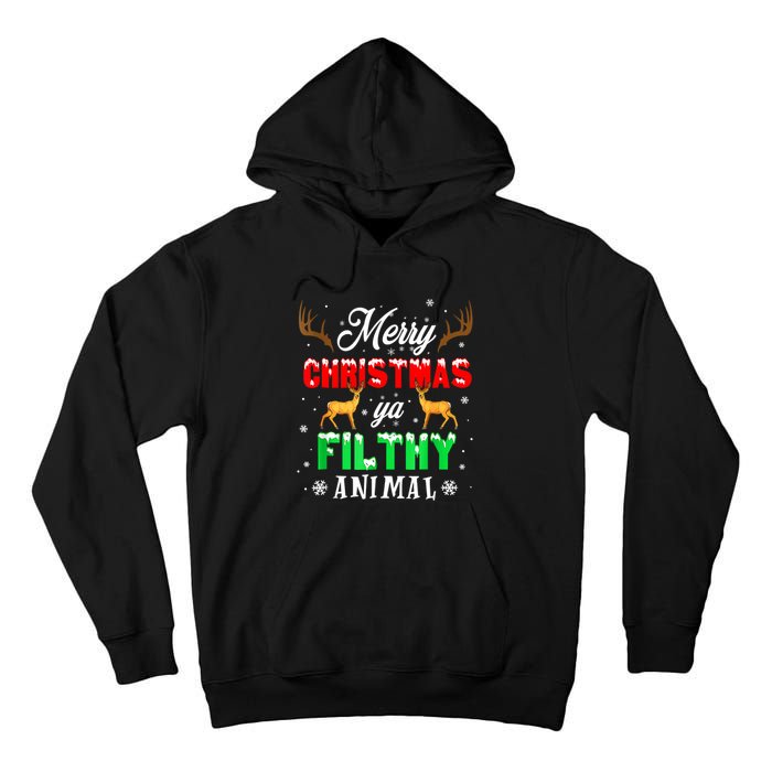 Funny Alone At Home Movies Merry Christmas You Filty Animal Tall Hoodie