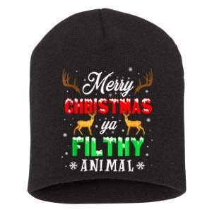 Funny Alone At Home Movies Merry Christmas You Filty Animal Short Acrylic Beanie