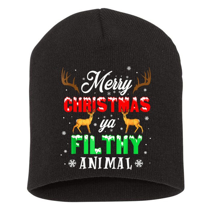 Funny Alone At Home Movies Merry Christmas You Filty Animal Short Acrylic Beanie