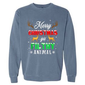 Funny Alone At Home Movies Merry Christmas You Filty Animal Garment-Dyed Sweatshirt