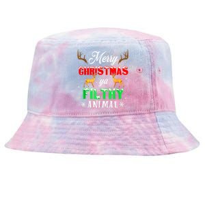 Funny Alone At Home Movies Merry Christmas You Filty Animal Tie-Dyed Bucket Hat