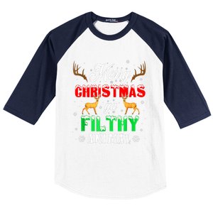 Funny Alone At Home Movies Merry Christmas You Filty Animal Baseball Sleeve Shirt