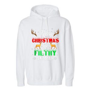 Funny Alone At Home Movies Merry Christmas You Filty Animal Garment-Dyed Fleece Hoodie