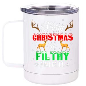 Funny Alone At Home Movies Merry Christmas You Filty Animal 12 oz Stainless Steel Tumbler Cup