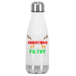 Funny Alone At Home Movies Merry Christmas You Filty Animal Stainless Steel Insulated Water Bottle