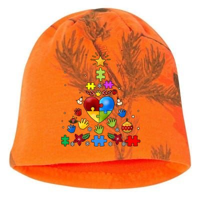 Funny Autism Awareness Christmas Tree Kati - Camo Knit Beanie