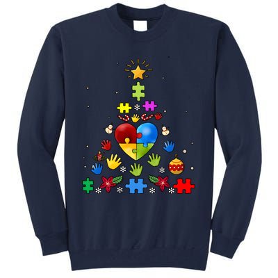 Funny Autism Awareness Christmas Tree Tall Sweatshirt