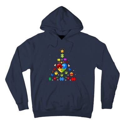 Funny Autism Awareness Christmas Tree Tall Hoodie