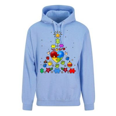 Funny Autism Awareness Christmas Tree Unisex Surf Hoodie